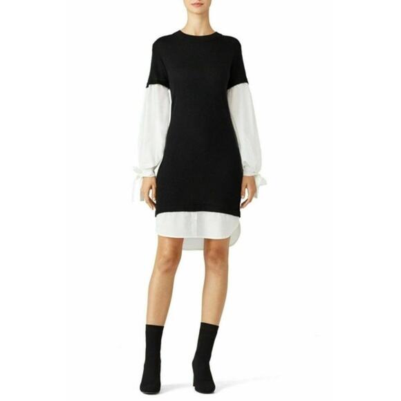 Devlin Black Twofer Layered Sweater Dress Long Sleeve Size XS - Picture 1 of 8